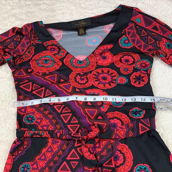 JB Julie Brown mandala fit and flare belted dress, size small - Picture 7 of 10